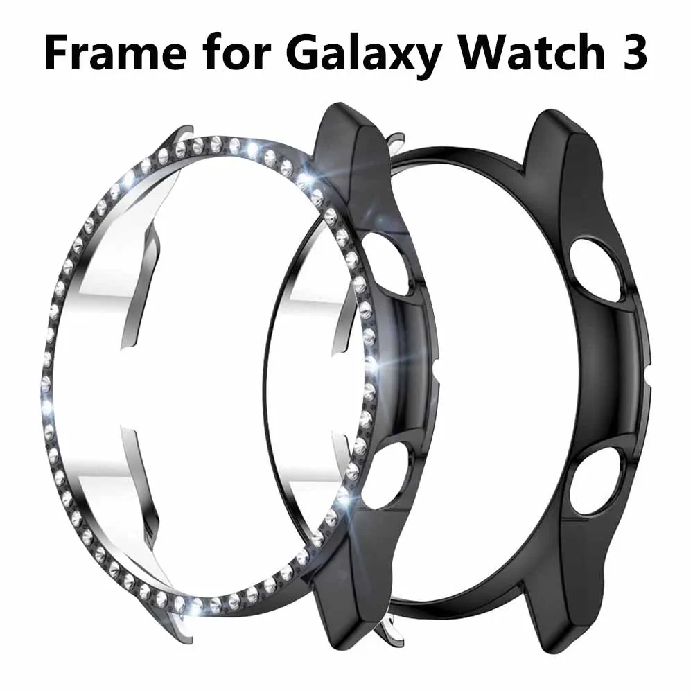 Case for Samsung Galaxy Watch 3 45mm Soft TPU Case Protective Bumper for Galaxy 3 Watch 41mm Bling Smartwatch Frame Accessories