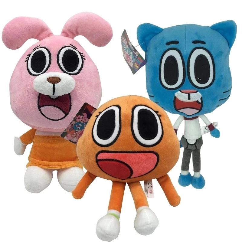 Cute Cat Bunny Stuffed Toy Birthday Present Gifts For Children KidsCartoon Amazing World Gumball Darwin Anais Plush Doll