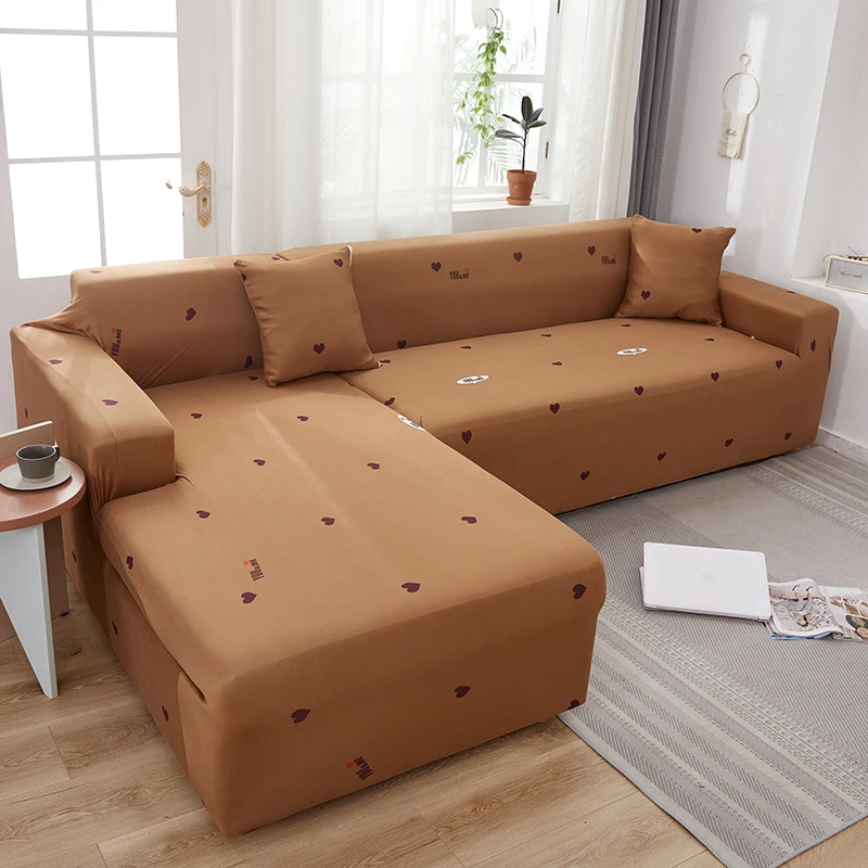 Leaves Elastic Corner Adjustable Sofa Cover for Living Room 2 3 4 Seater Chaise Longue Sofa Decorative L Shape Protection Cover