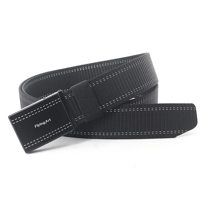 Ceinture en toile pour homme, accessoire tactique pour jean de travail Long, Sutures de taille, mode Sport décontracté, rayures, boucle en métal, nouvelle collection Belt110-160cm