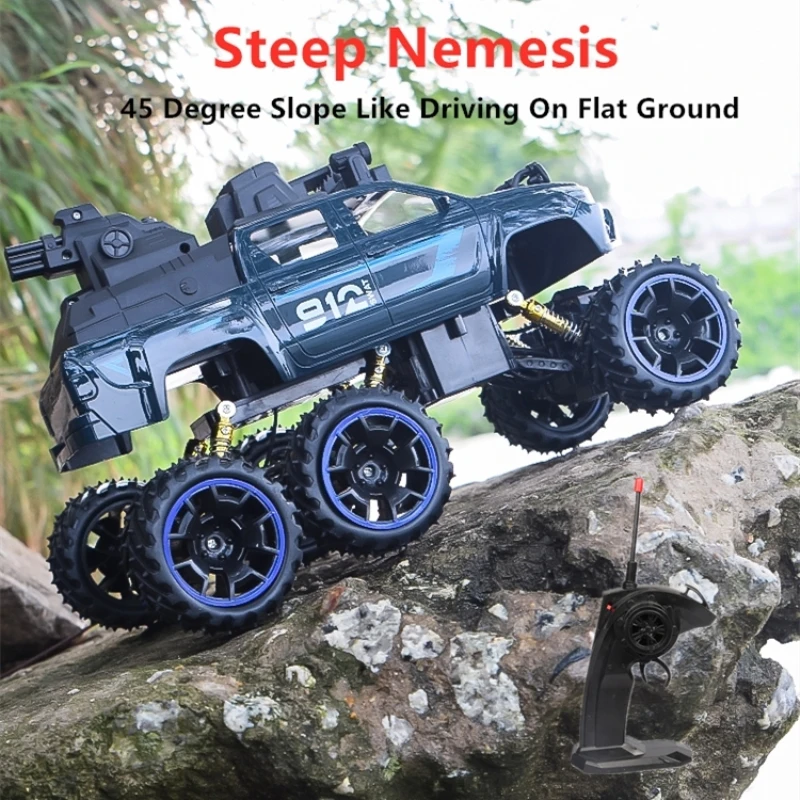 6WD Wireless Large Off-Road Car 45 gradi Climbing 2.4G telecomando Rock Crawler Anti-Crash Electric Racing RC Car Kid Toy