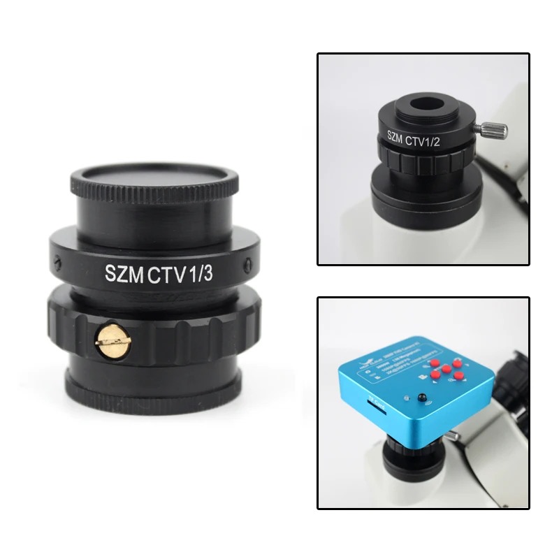 SZMC TV1/2 TV1/3 CTV Adapter 0.5X 0.35X 1X C-mount Adapter Lens Trinocular Stereo Microscope Replacement Accessories