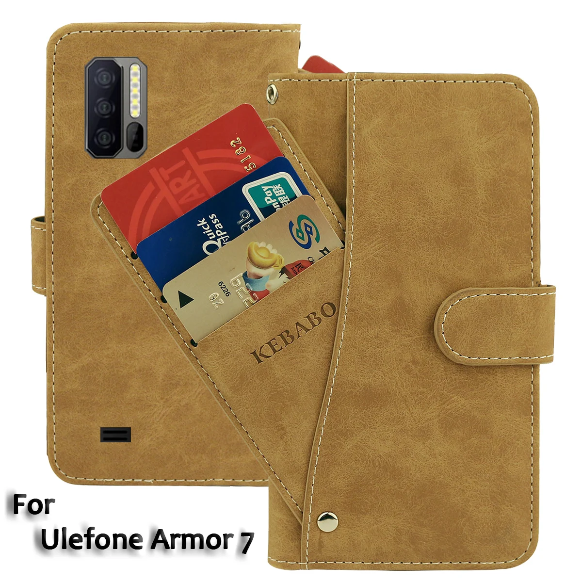 

Vintage Leather Wallet Ulefone Armor 7 Case 6.3" Flip Luxury Card Slots Cover Magnet Stand Phone Protective Bags