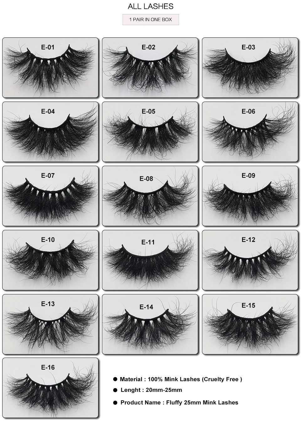 Neue nasse flauschige Nerz Wimpern mit Spikes Make-up Anbieter 16mm 18mm 25mm Volumen lang natürlichen Look Nerz Wimpern Großhandel – Detail 12