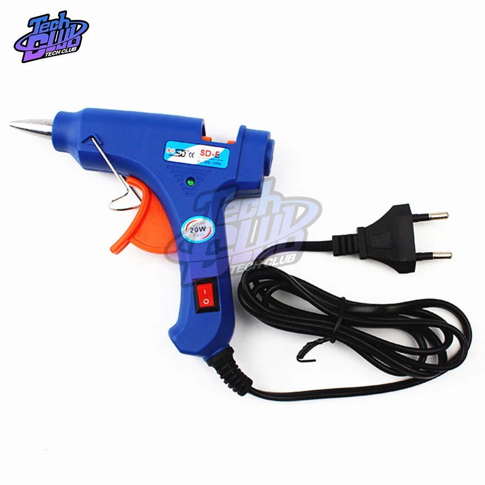 20W High Temperature Heater Hot Melt Glue Gun Repair Tool Mini Heat Gun EU/US Plug Use 7MM Hot Melt Glue Stick