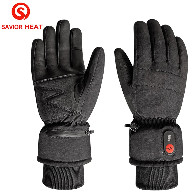 

SAVIOR 7.4V Bicycle Electric Heated Gloves Woman Man Rechargeable Battery Winter Warm Waterproof Sports Cycling Ski Gloves