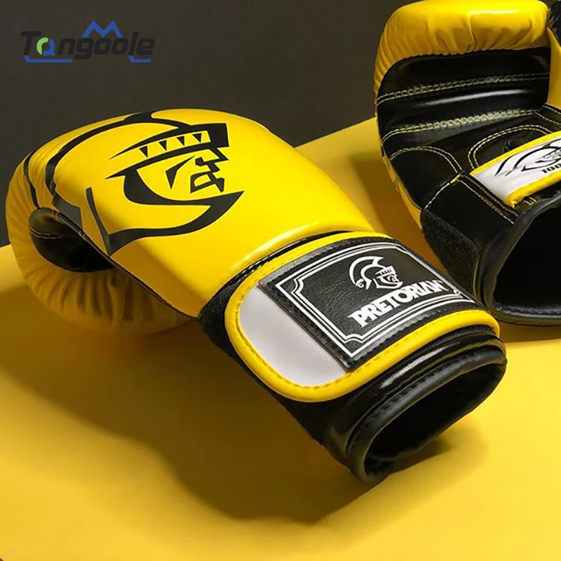 Pretorian damskie/męskie rękawice bokserskie skórzane MMA Muay Thai Boxe De Luva rękawice sprzęt Sanda 8 10 12 14 16 uncji