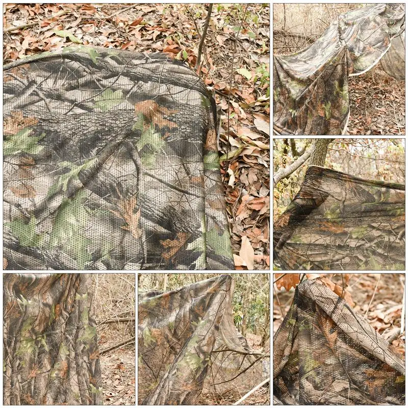 Quiet Camouflage Netting Hunting Duck Blinds Cover Bird Watching Shooting Outdoor Photography Camo  Mesh Cloth Shelter