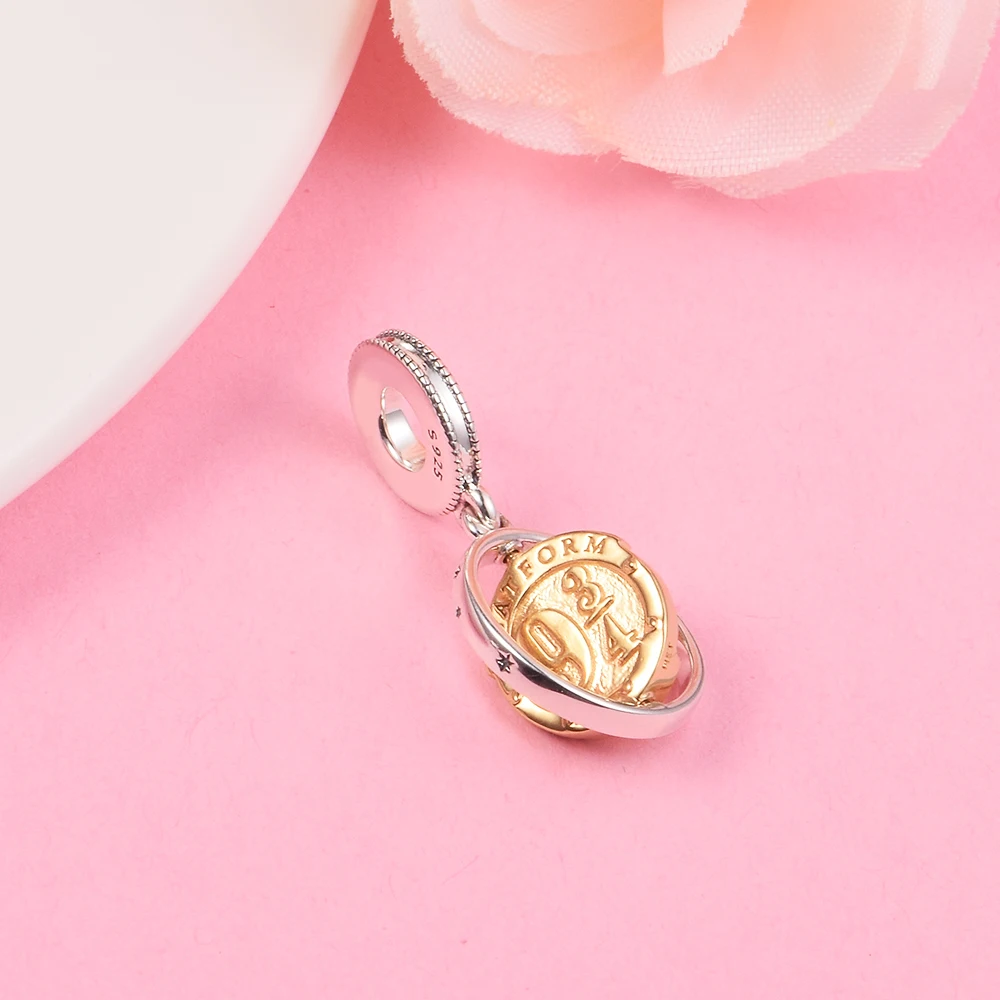 Free Shipping Halloween 100% Real Silver Moments Logo Dangle Pendant Snake Chain Bracelets Beads S925 Sterling Jewelry Charm