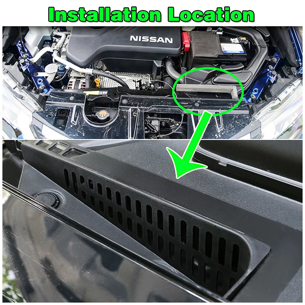 For Nissan X-Trail XTrail T32 2013-2020 Car Engine Air Inlet Flow Vent Protective Cover Shield Anti Blocking Clogging Clutter