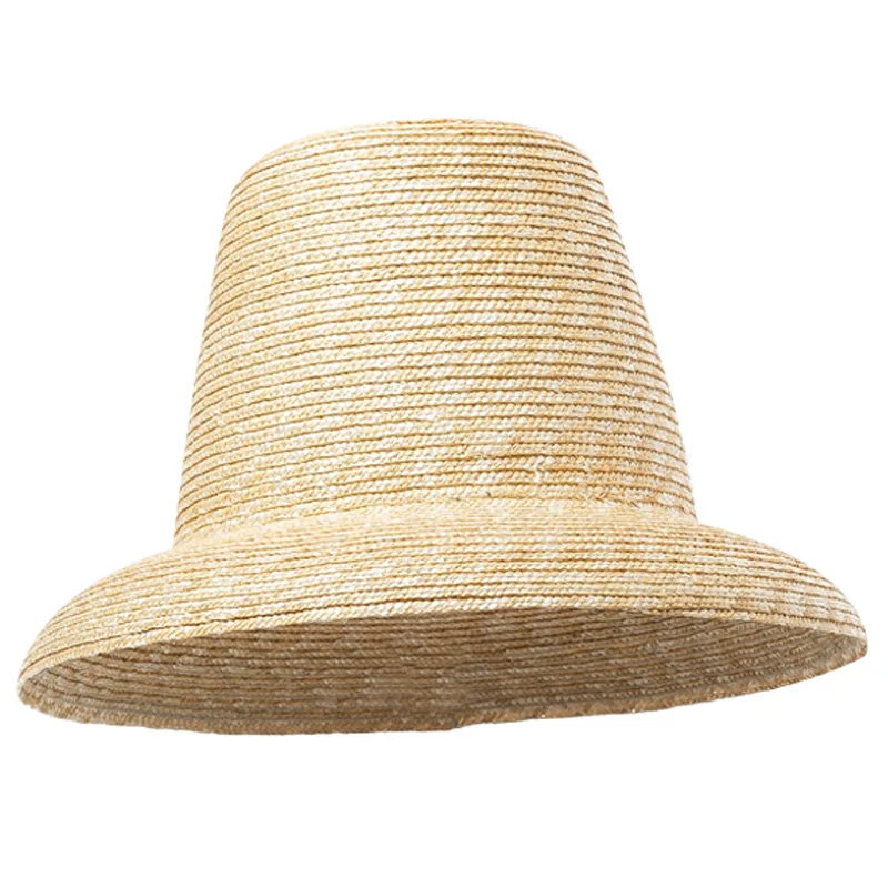 TOMKHU Custom  Popular Lamp Shape Sun Hat for Women Big Wide Brim Summer Beach Hat Ladies High Top Straw Hat UV Protection Trave