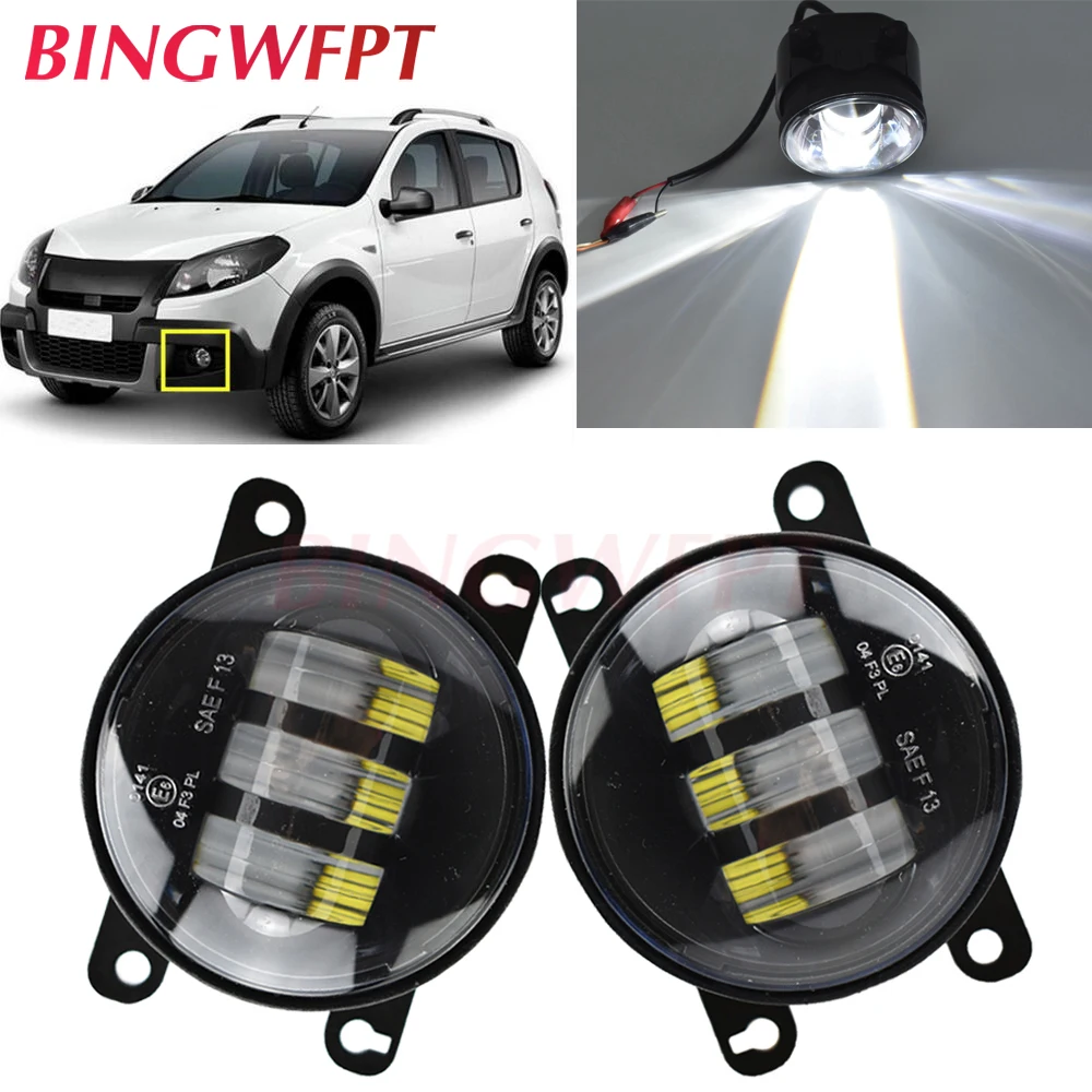 2 unids/par luces antiniebla LED para Renault Trafic II 2001-2015 para Renault Sandero Stepway Logan 2009-2015 para Renault Logan 2004-2015