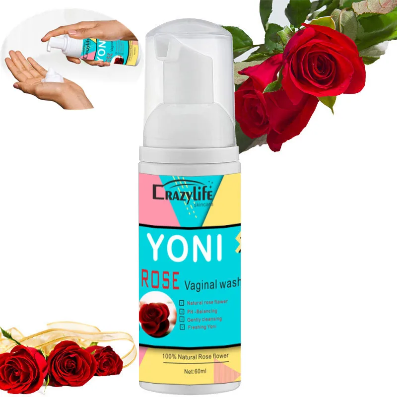 60ML Feminine Intimate Yoni Wash Natural Washing Foam Vaginal Herbs Washer Hygiene Vagina Detox Cleaning Care for Woman Health