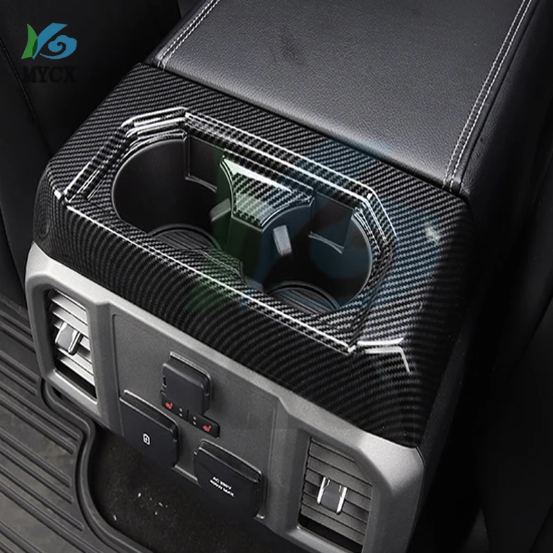 

Fit for Ford Raptor F-150 2017 2018 2019 2020 Car Accessories ABS Carbon Water Cup Holder Sticker Cover Trim 1pcs