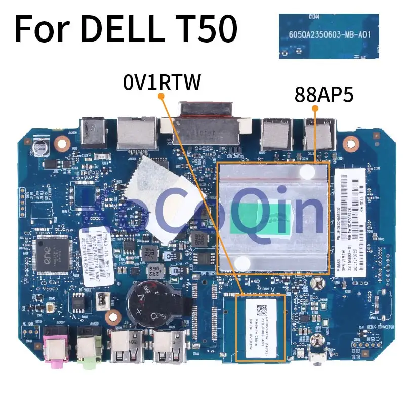 

For DELL T50 88AP5 Notebook Mainboard 0V1RTW 6050A2350603 1GB RAM Laptop Motherboard