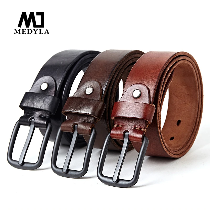 

Men Top Layer Leather Casual High Quality Belt Vintage Design Pin Buckle Genuine Leather Belts For Men Original Cowhide