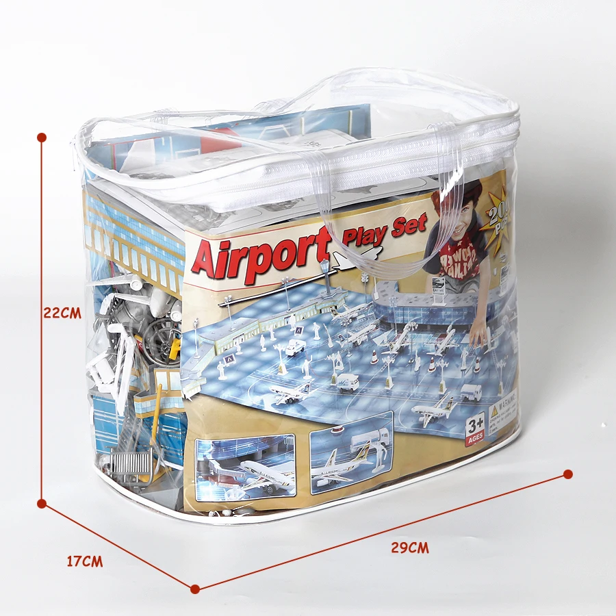 200Pcs Aircraft Airports Model Toy Figures Plastic Vechile Airplane Playset Airport Assembled Toys for Children Kids Boys Gift