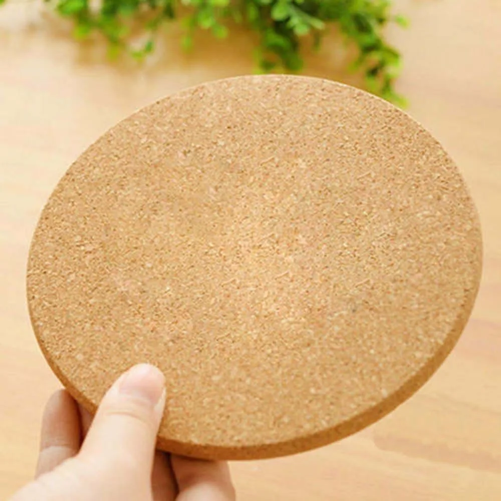 1 Pc Natural Cork Coaster Heat Resistant Cup Mug Mat Coffee Tea Hot Drink Wooden Placemat for Dining Table Kitchen Decoration