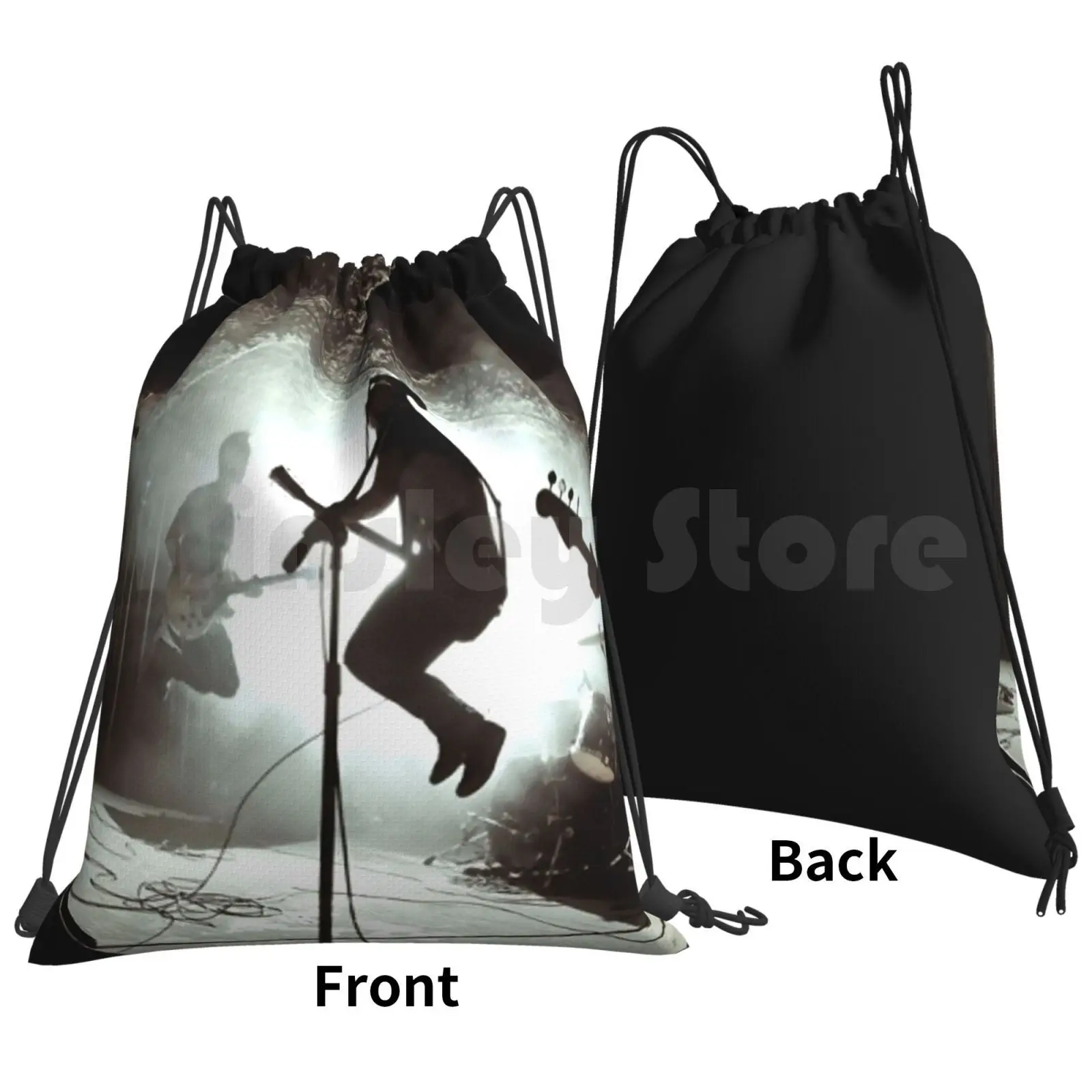 Rock On Backpack Drawstring Bags Gym Bag Waterproof On And Roll Mosh Pit Music Jam Live Awesome Cool Fun Party Wiredogs