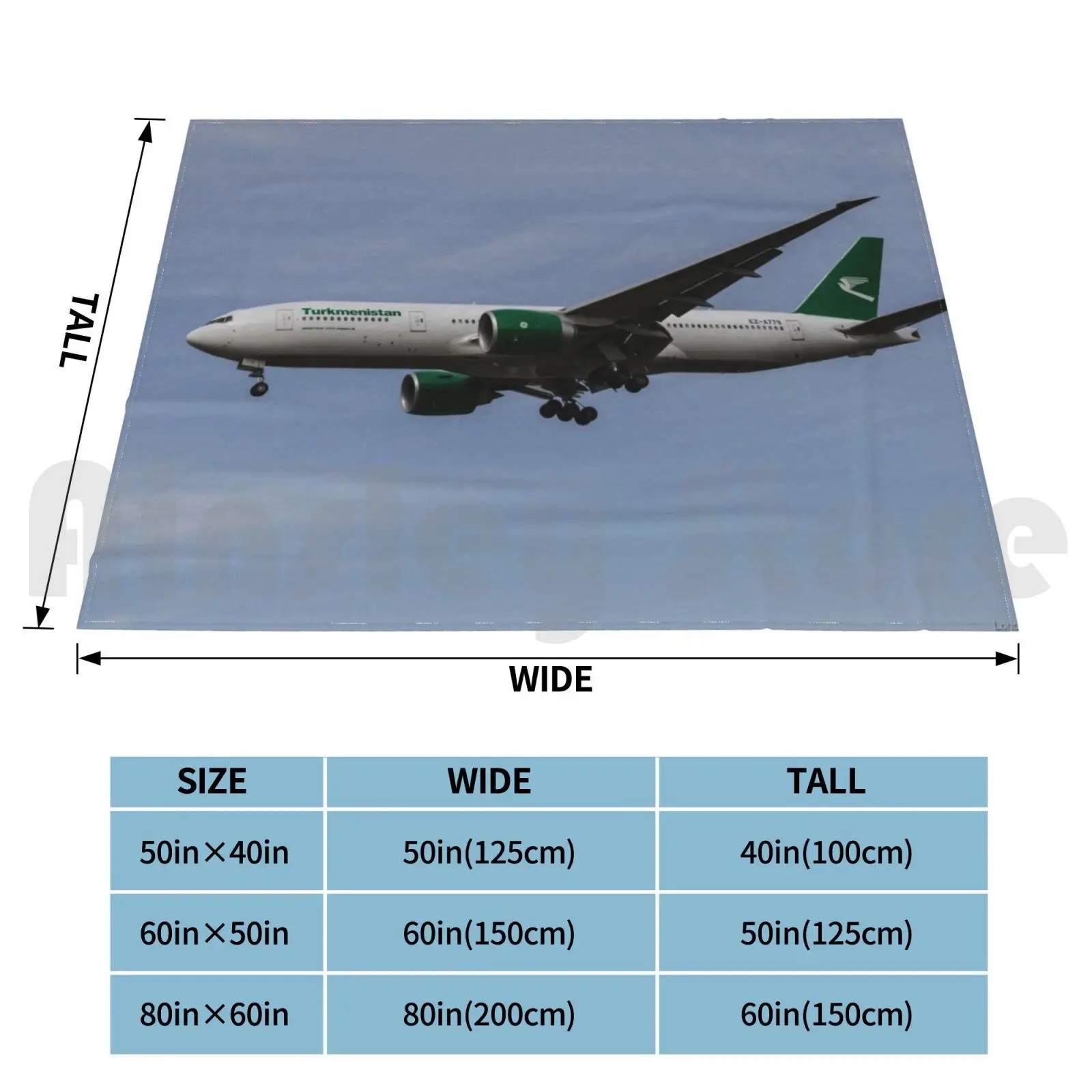 Turkmenistan Boeing 777-22k Blanket Fashion Custom Turkmenistan Turkmenistan Jet Turkmenistan Jet Turkmenistan