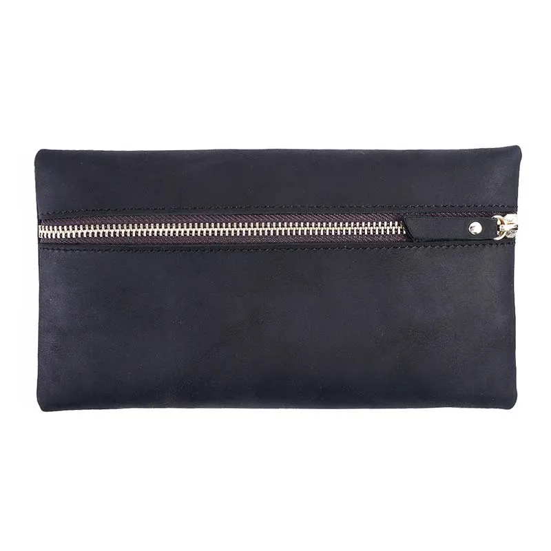 Fromthenon Crazy Horse Leder Retro Zipper Stift Fall Portable Storage Tasche Große Kapazität Bleistift Fall Anpassbare Business Geschenke
