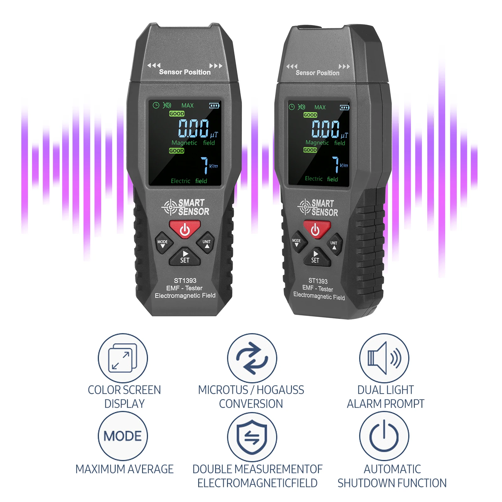 SMART SENSOR ST1393/GM3120  EMF Meter Field EMF Radiation Detector Mini Digital LCD Display Dosimeter Nuclear Radiation Detector