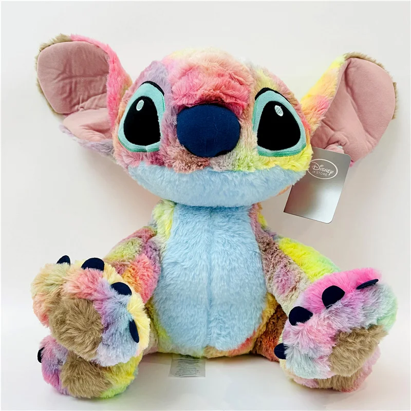 

Disney Anime Lilo & Stitch Plushie Rainbow Color Smudge Plush Little Monster Doll Stitch and His Girlfriend Toys for Kids Gift