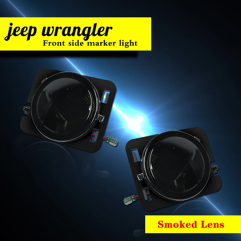 Amber Yellow LED Car Front Fender Side Marker Indicator Lights For Jeep Wrangler JK & JK Unlimited 2007-2018 Turn Signal Lights