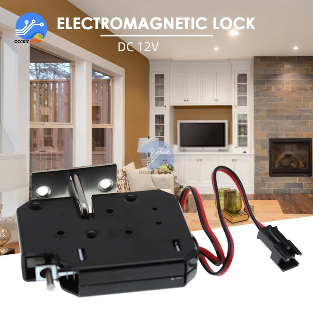 150KG/330lb Electric Magnetic Lock Door Access Control DC 12V Cabinet Drawer Electromagnetic Lock with Emergency Unlock