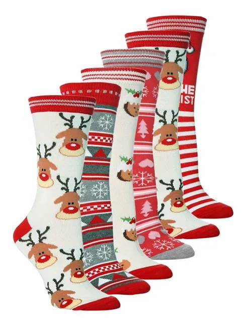 

2020 New Christmas Tree Snow Elk Gift Cotton Happy Men Socks Autumn Winter Christmas woman Socks Funny New Year Santa Claus