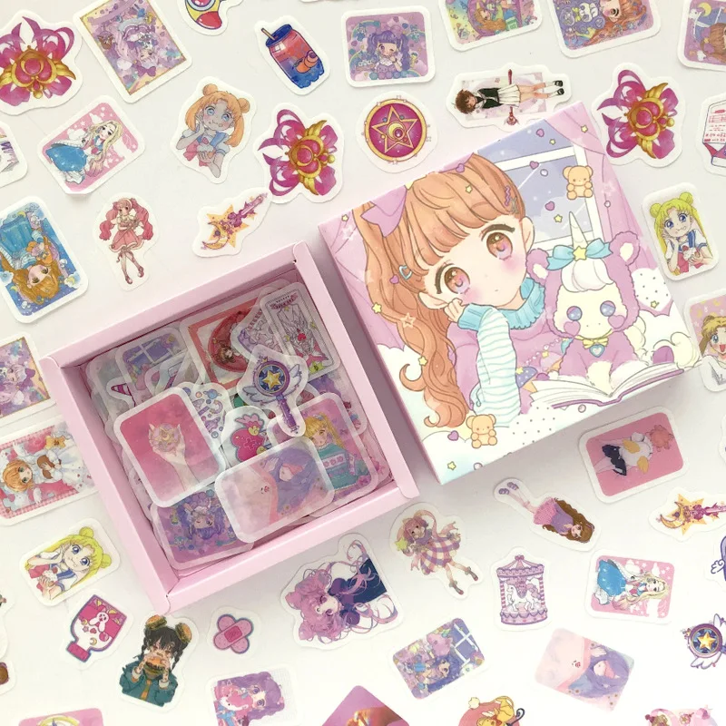 200 pcs/pack Pink girlhood  Decorative box Stickers Scrapbooking Stick Label Diary Stationery Album