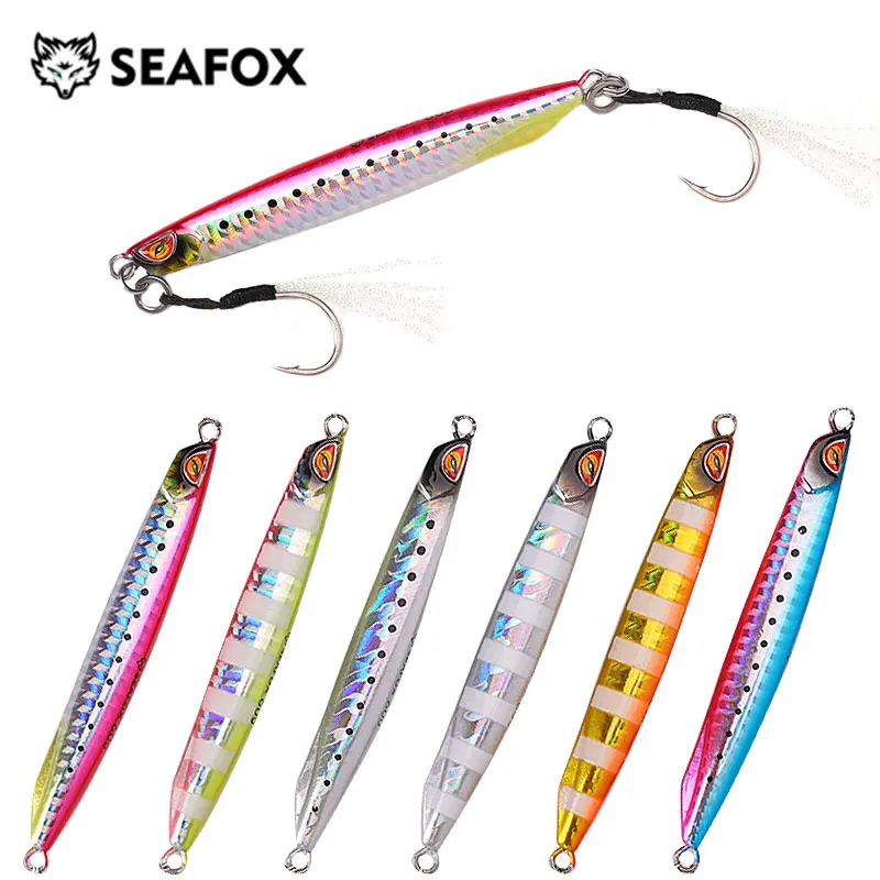 SF05 SeaFox Super Slim SSZ Metal Casting Jig 20G -80GShore Drag Cast Jigging Fishing Lure Artificial Bait Tackle