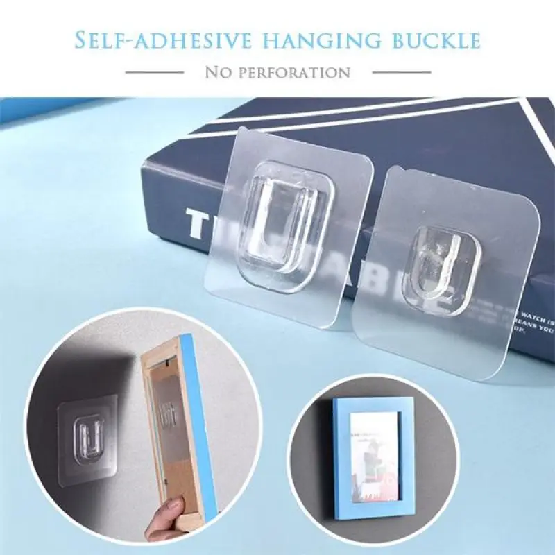 Double-Sided Adhesive Wall Hooks Wall Hooks Hanger Strong Transparent Suction Cup Sucker Wall Storage Holder For Kitchen Bathroo