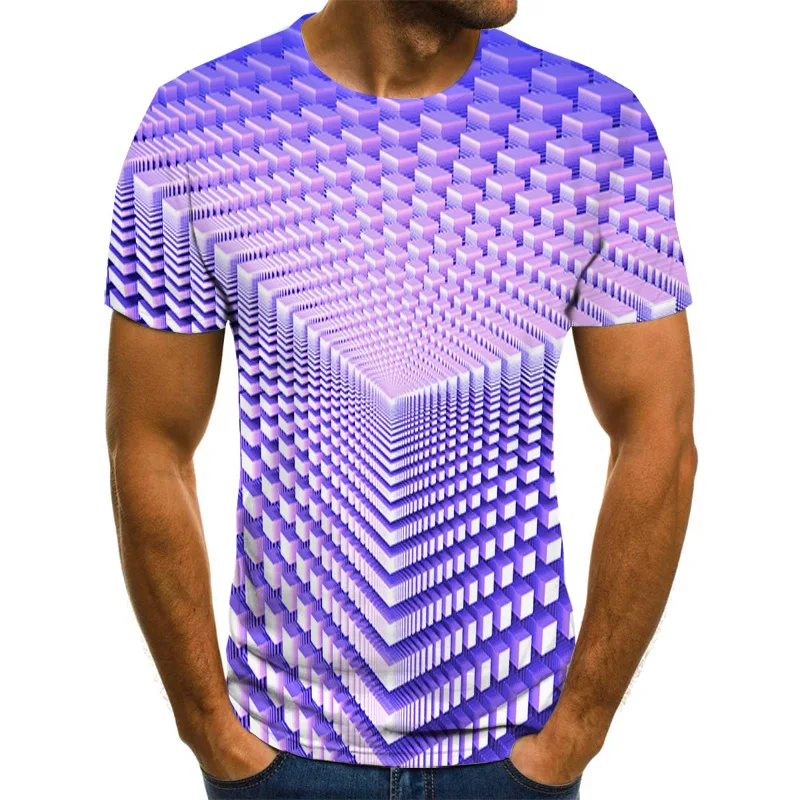 

New Space Vortex Men's T-shirt 3D Print Fashion Cool Punk Style T-shirt Summer O-neck Breathable High Stretch Oversized