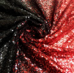 Red and black gradient sequins fabric children's wear DIY dress performance clothing sequin fabric  Wedding costumes, fabrics