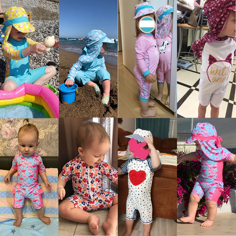 Swimsuit for Girls Baby Beach Clothes One Piece  UPF50 Bathing Suit Kids Long Sleeve Children Surf Swimming Suits Girls Swimwear