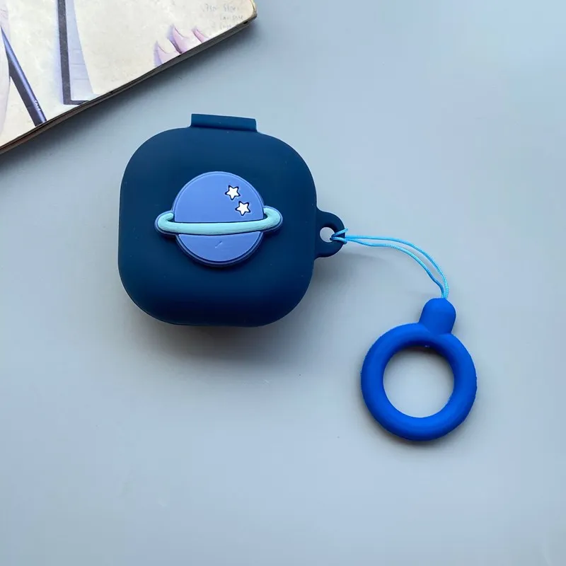 For Samsung Galaxy Buds Live Case Planet Earphone Case for Galaxy Buds Live Cover Non-slip Silicone Protect Case with Ring