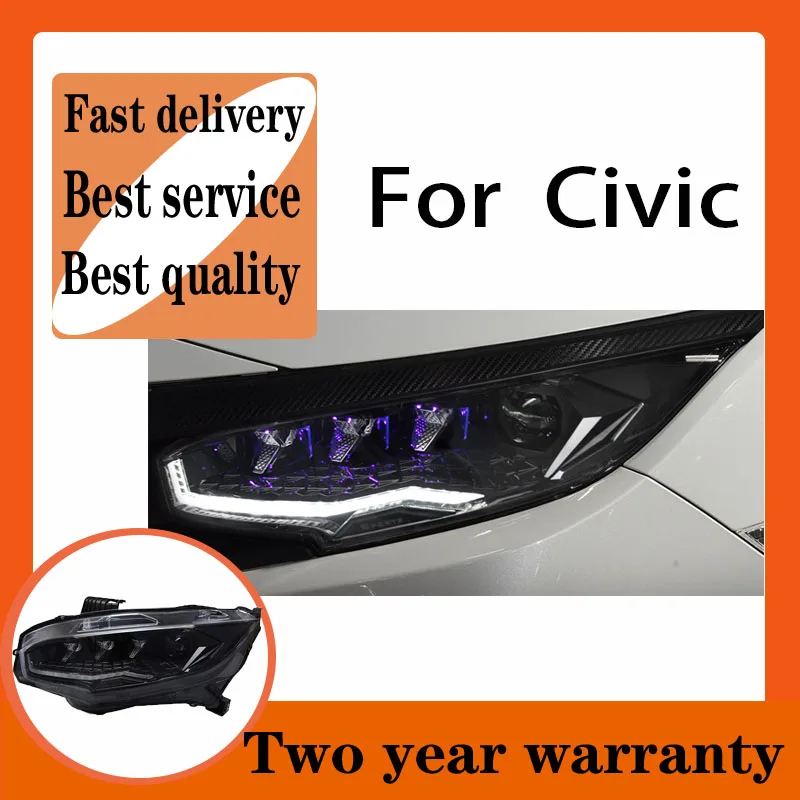

For Honda Civic Headlights 2016-2021 LED Headlight DRL Head Lamp Led Projector Automotive Accessories