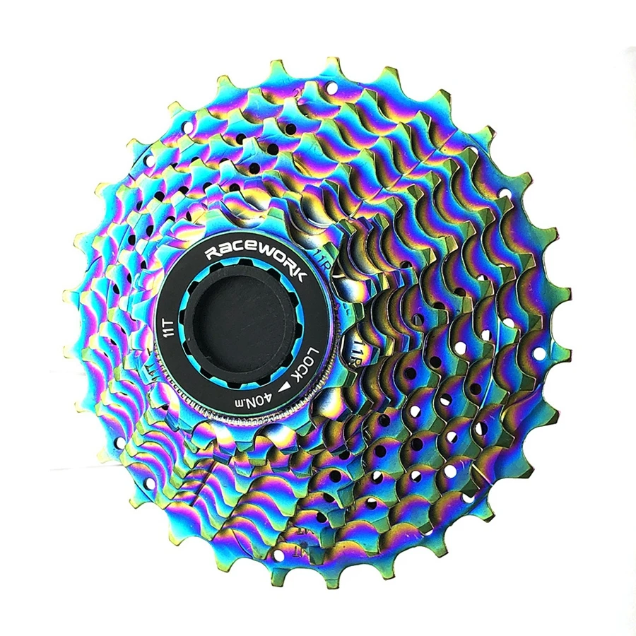 RACEWORK Road Bike 11 Speed Cassette 28T 32T Bicycle Freewheel Gold silver colorfull Flywheel For Shimamo 105 6800 R7000 R8000