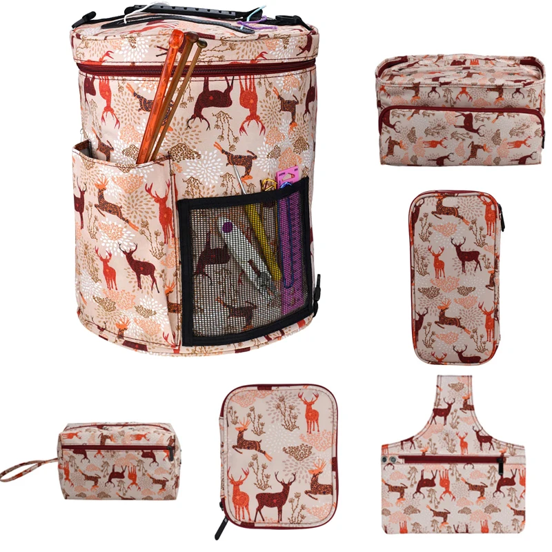 

KOKNIT Crochet Hooks Thread Yarn Storage Bag DIY Organizer Holder Wool Crochet Hooks Knitting Needles Sewing Set DIY Storage Bag