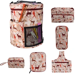 KOKNIT Crochet Hooks Thread Yarn Storage Bag DIY Organizer Holder Wool Crochet Hooks Knitting Needles Sewing Set DIY Storage Bag