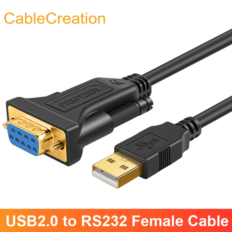 CableCreation USB to RS232 Adapter with PL2303 Chipset USB 2.0 Male to RS232 Female DB9 Serial Converter Cable for Cashier