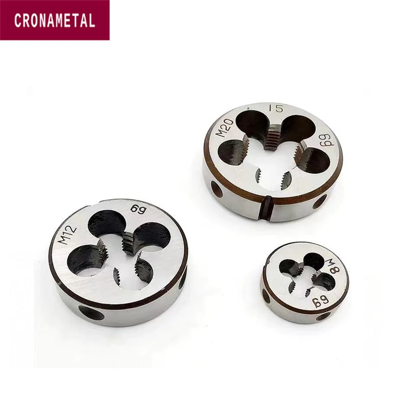 

CRONAMETAL HSS Thread Round Dies Right Hand Screw Thread Metric Plug Tap & Round Die M20 M22 M24 M27 M30 M33 M36 M39 M42 M45 M48