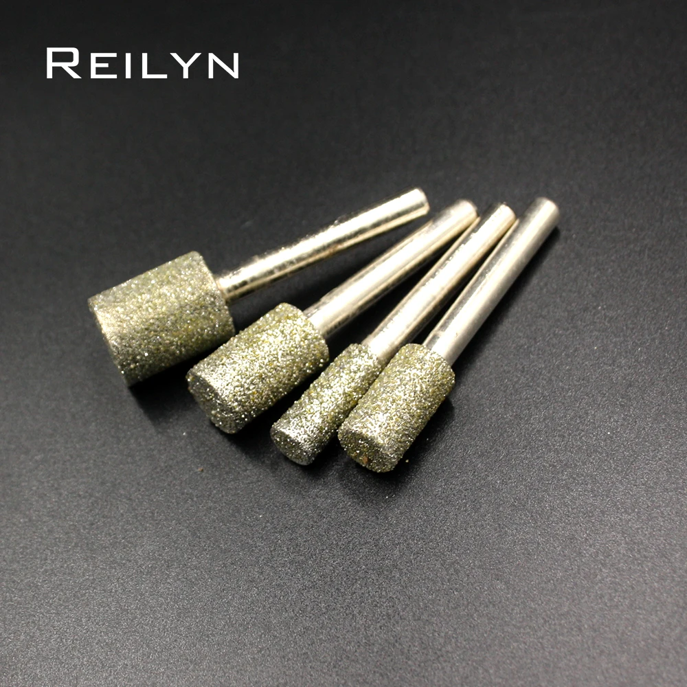 1 Máy Tính 46 # Xi Lanh Bit 6-30Mm Emery Xay Điểm Kim Cương Nhám Bit Ngọc Xay Burr Răng nha Khoa Máy Chất Mài Mòn