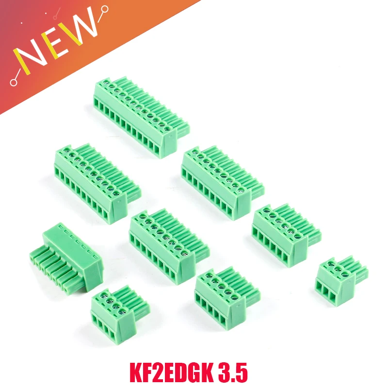 5PCS KF2EDGK 3.5 Plug-in terminal block KF2EDGK-pitch 3.5MM Right angle 2P 3P 4P ~ 12P Phoenix termina