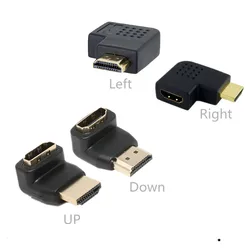 Męski na HDMI dla kobiety-kompatybilny 90 stopni kątowy konwerter Adapter HDTV PC TV HDTV