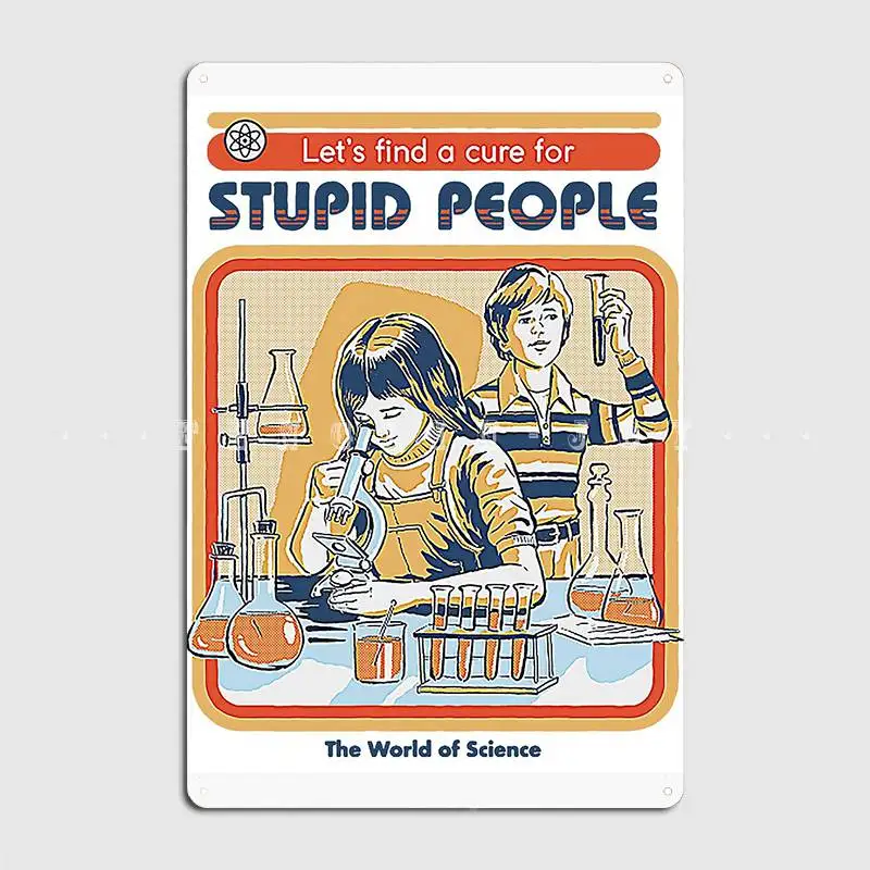 A Cure For Stupid People Poster Metal Plaque Retro Wall Cave Plates Home Tin Sign Poster