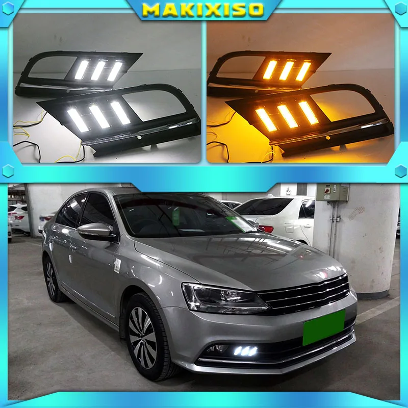 

Fog lamp For Volkswagen VW Jetta Sagitar MK6 2015-2018 car styling driving LED DRL Daytime Running Light Daylight
