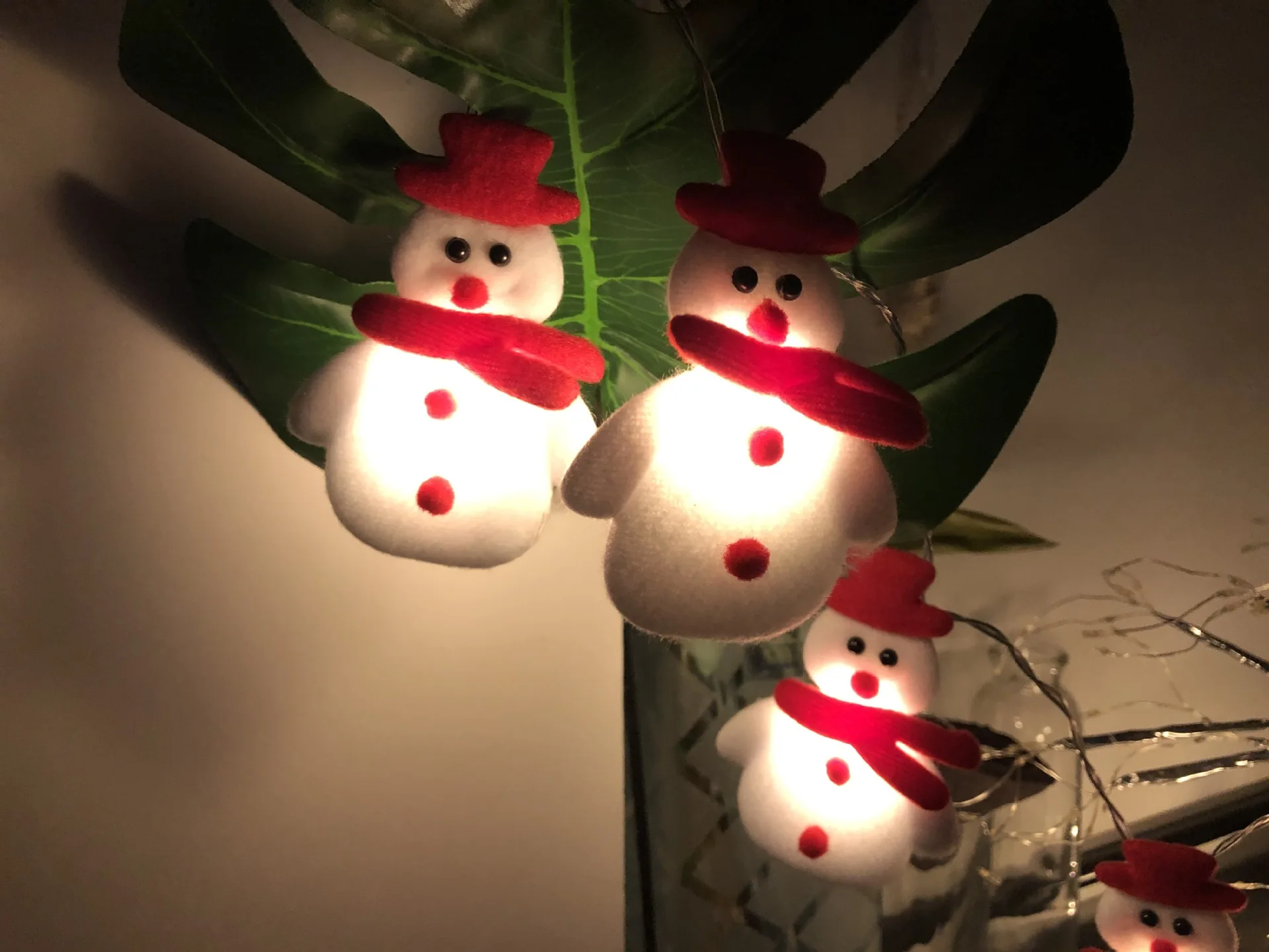 PheiLa Christmas String Lights Fairy Garland Snowman Hanging Lamp USB or Battery Operated for Christmas Winter Party Decoration