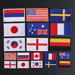 Parche de Bandera de País a rayas bordadas, Rusia, Reino Unido, Francia, UE, Países Bajos, parches militares tácticos, apliques del ejército, insignia de rayas